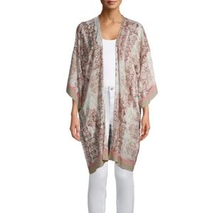 time and tru Taupe & pink snake print kimono NWT  size XXL-XXXL(2XG/3XG)